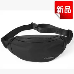 ✨新品✨CaldiceKris ウエストポーチ 防水 軽量 大容量 メンズ レディース ボディバッグ 斜めがけ 旅行 アウトドア フェス ランニング スポーツ 通勤通学 おしゃれ シンプル 黒 ブラック 29×13×9cm ヒップバッグ
