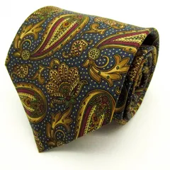 ピエールカルダン ブランド ネクタイ 総柄 ペイズリー ドット シルク 英国製 PO メンズ ネイビー Pierre Cardin 【中古】