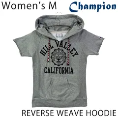 【USED／ウィメンズM】CHAMPION リバースウィーブ ヒルバレー カリフォルニア フーディ TEE ヘザーグレー