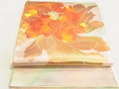 平和屋着物◎六通太鼓柄袋帯　牡丹文　金糸　逸品　DAAE4313ox