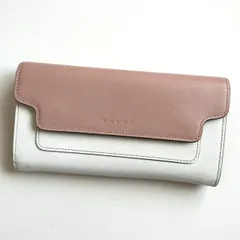 マルニ　MARNI 長財布　サフィアーノ　ピンク×ホワイトのサムネイル