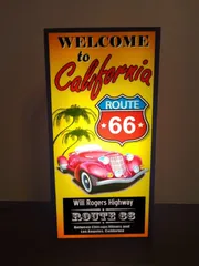 ルート66 アメ車 アメリカン雑貨 サイン 置物 雑貨 LEDライトBOX