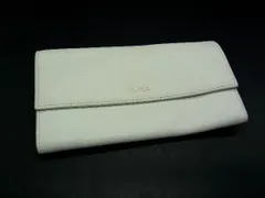 ■美品■ FURLA フルラ レザー 二つ折り 長財布 ウォレット 札入れ 小銭入れ レディース ホワイト系 DF1697