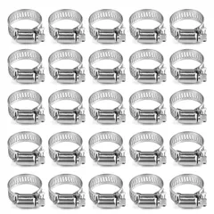 【特価商品】QuickYen ホースバンド 25個入り 304ステンレス ホースクリップ 内径6-12/ 13-19 / 16-25 /19-29mm 調整可能 強力固定 ネジタイプホース締め金 自動車および機械用途 ホースバンド (13-19mm)