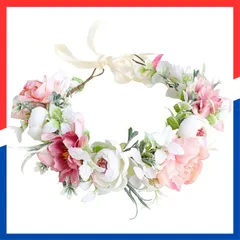 【在庫処分】入学式 結婚式 卒業式 ウェディング ヘッドドレス髪飾り ウエディング パーティー ヘアアクセサリー ヘッドドレス ダンス 女の子 クラウン 花冠 撮影 カチューシャ 花かんむり ヘアバンド (ライトピンク) 髪飾り サムコス