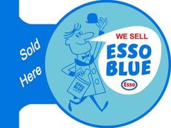 ESSO BLUE エッソ ブルー フランジ 看板 サイン 両面看板 アメリカン雑貨 ガレージ
