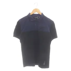 ラフシモンズ RAF SIMONS フレッドペリー FRED PERRY コラボ ポロシャツ 半袖 ロゴ刺繍 36 紺 黒 ネイビー ブラック /ES ■GY18のサムネイル