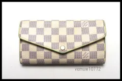 近年モデル希少美中古■LOUIS VUITTON ダミエアズール 新型 ポルトフォイユサラ レザー 2つ折り長財布 ルイヴィトン■0612kd2434800