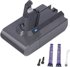 KUNLUN 互換品 ダイソン対応 バッテリー 3500mAh DC62 DC61 DC59 DC58 SV03 SV04 SV05 SV06 SV07 SV09 HH08対応 保護回路搭載 壁掛けブラケット対応 掃除機(V6バッテリー)のサムネイル