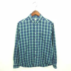 B&Y ユナイテッドアローズ BEAUTY&YOUTH ビューティー&ユース シャツ ボタンダウン チェック ステンカラー 綿 コットン 長袖 S 青 緑 ブルー グリーン /TT1