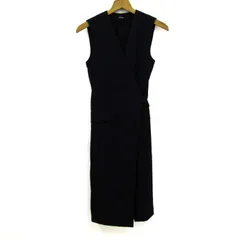 セオリー ロングベスト ジレ ジャケット アウター レディース Oサイズ ネイビー theory 【中古】