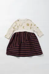 minau/moonレイヤード風ワンピ 新品子供服100 女の子のサムネイル