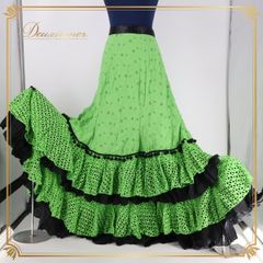 【美品 フラメンコ衣装】光沢サワーグリーン×レース地 ファルダ スカート 楽天市場】フラメンコ衣装 ツーピース 全9色 無地レース