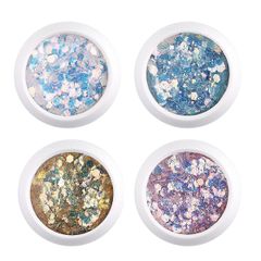 Glitter Nail Powder, 4 Colors, Nail Art Decorations, Sequins, Container, Glitter, Sparkle, Glitter, Nail Art, Glitter Powder, Aurora, Decorative Parts, Nail Sequins, Yes133