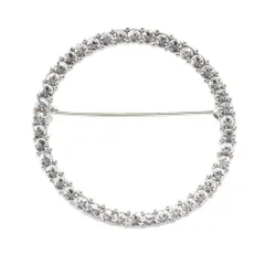 【シルバー×クリア×ワンサイズ】[Cream dot. クリームドット公式]  ブローチ フォーマル 卒業式 卒園式 入学式 入園式 ママスーツ コサージュ パール ビジュー サークル 華やか ピン 上品 エレガント キュービックジルコニア 大人