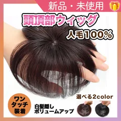 頭頂部 ウィッグ 部分ウィッグ ヘアピース 部分かつら 女性 メンズ ウイッグ 人毛 自然 白髪隠し 医療用 ヘアーピース つけ毛