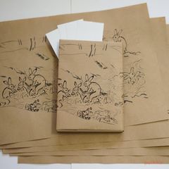 紙製ブックカバー＋しおり　「鳥獣戯画」3