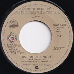 George Benson Give Me The Night / Love X Love Warner Bros. US GWB 0403 211874 SOUL DISCO ソウル ディスコ レコード 7インチ 45