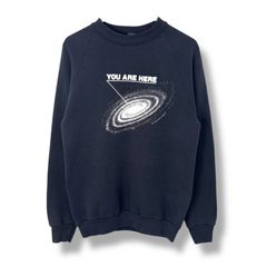 80s Hanes "YOU ARE HERE" Print Sweat 80年代 ヘインズ 銀河 ジョーク プリント スウェット ラグラン アメリカ古着 USED VINTAGE クルーネック 長袖
