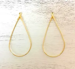 しずく型ワイヤーパーツ 20個 KCゴールド ブロンズゴールド ピアス ティアドロップ 涙 雫 なみだ ガラスビーズ や グラスビーズ アクリルビーズ などでオリジナルピアスの制作に