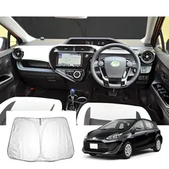 【GAFAT】TOYOTA トヨタ アクア NHP10H/NHP10 初代 2011年～2021年 新型 AQUA 専用 車用サンシェード フロントガラス用 UVカット toyotaアクアカスタムパーツ 折り畳み 遮光 断熱 紫外線カット 日よけ 収納袋付 1