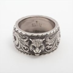GUCCI グッチ タイガー キャットヘッド アラベスク リング シルバー925 GUCCI グッチ タイガー キャットヘッド アラベスク リング シルバー925