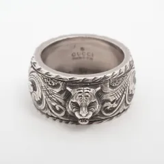 【未使用】GUCCI リング アクセサリー タイガモチーフ シルバー [18号] ☆人気☆【GUCCI】☆タイガーヘッド シルバー925 リング 指輪