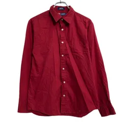 CHAPS 長袖 無地シャツ チャップス レディース M~ レッド ポケット 古着卸 アメリカ仕入 a611-6977のサムネイル