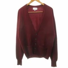 ダンヒル dunhill ヴィンテージ ニット カーディガン ロゴ 刺繍 カシミヤ スコットランド製 長袖 赤 レッド XL 1129のサムネイル