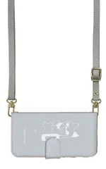 iPhoneXR  ケース 手帳型 アイフォンXR スマホケース スマホショルダー レザー ストラップ 猫 シンプル ネコ イラスト 手書き かわいい  ピンク 調節可能 130cm  カラー06