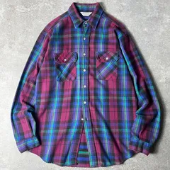 70s 80s USA製 FIVE BROTHER チェック 長袖 ヘビー フランネル シャツ L / 70年代 80年代 アメリカ製 ビンテージ ネルシャツ