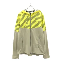 NIKE ナイキ ロゴプリント フーディー スポーツジャケット XL グレー×イエロー系 トレーニング メンズ 古着