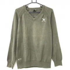 オークリー セーター カーキ Vネック コットン混 ニット メンズ XL ゴルフウェア Oakley