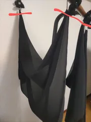社交ダンスシフォンフロート布のみ黒