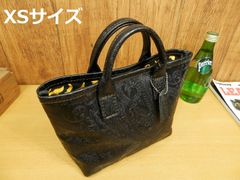 ☆XSサイズ☆白ペイズリー柄レザーのミニトートバッグ国産ホワイト本革