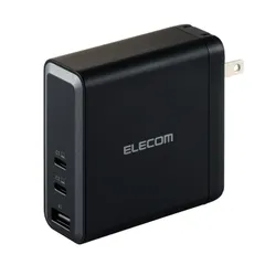 【新着商品】USB PD対応 140W 充電器 USB-C×2 USB-A×1 PPS対応 PSE技術基準適合 【 Macbook Pro エレコム 16インチ iPad iPhone 16 等対応】 ブラック EC-AC96140BK