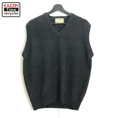 80s USA製 vintage L.L.Bean 無地 ラムウール ニットベスト メンズ 表記Lサイズ