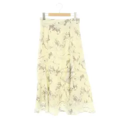 プロポーション ボディドレッシング PROPORTION BODY DRESSING スカート ロング ミモレ丈 フレア 花柄 M クリームイエロー ブラウン /MI ■OS