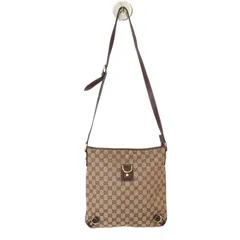 【希少】GUCCI グッチ GGキャンバス ショルダーバッグ ロゴ金具 アビー ビンテージ vintage ブラウン レディース クロスボディー 斜め掛け