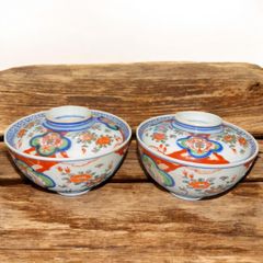 伊万里焼 冨貴長春 花色絵 蓋付茶碗 時代物 2客 九谷焼~ - メルカリ