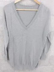 ◇ URBAN RESEARCH アーバンリサーチ コットン　ニット　Vネック 長袖 セーター One グレー *  【1002800161584】