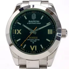 ☆☆A BATHING APE アベイシングエイプ サルマリーナ ミルガウス BAPEX TYPE15 BAPEX TYPE15 モスグリーン 自動巻き 腕時計 箱有