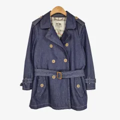 44-55 コーチ デニム ブルー トレンチコート