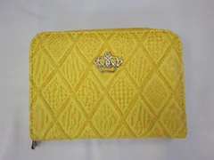 レディース　折り財布　2つ折り　財布　Roberta Viviani　かぶせ型　ラウンドファスナー　札入れ カード入れ 小銭入れ   カード収納　黄　イエロー