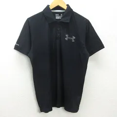 G■アンダーアーマー/UNDER ARMOUR 半袖ドライポロシャツ/スポーツウェア【XL】黒/men's/56【中古】■
