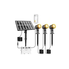 CLY ガーデンライト ソーラー ソーラーライト 屋外 LED スポットライト 分離型 太陽光LEDライト 防犯ライト 庭園灯 看板灯 パスライト 電球色/昼白色/昼光色 高輝度/低輝度モード 集光レンズ5000mAh 11Mケーブル IP66防水 スポッ 0