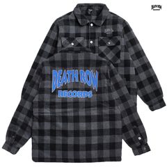 DEATH ROW RECORDS FLANNEL JACKET【BLACK】 (M・L・XL)(デスロウレコード 通販 ジャケット フランネルジャケット シャツジャケット チェック フランネル スヌープドッグ SNOOP DOGG  長袖 ロングスリーブ)