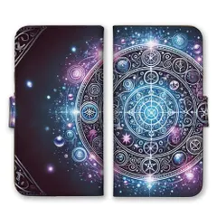 Galaxy A55 5G SC-53E ケース 手帳型 ギャラクシー A55 スマホケース 携帯ケース 魔法陣 魔法 魔女 魔導書 神秘的 かっこいい オカルト ブラック ゴールド カラー03