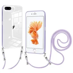 iPhone 7 Plus / 8 Plus 用 ケース クリア ショルダー iPhone7plus 8plus スマホケース 肩掛け 首かけ 斜めがけ ショルダー ケース 縄掛け カバー 透明 PC背面 TPUバンパー アイフォン7Plus 8Plus  1