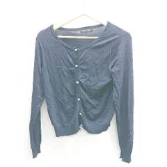 ◇ ⊇ MISCH MASCH ミッシュマッシュ ビジューボタン 長袖 ニットカーディガン サイズM ネイビー レディース E  【1410100036660】